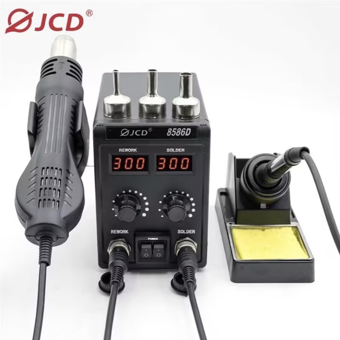 Smd Rework Station Hot Air Soldering 2 In 1 - JCD 8586D 2-In-1 Stasiun Solder Pistol