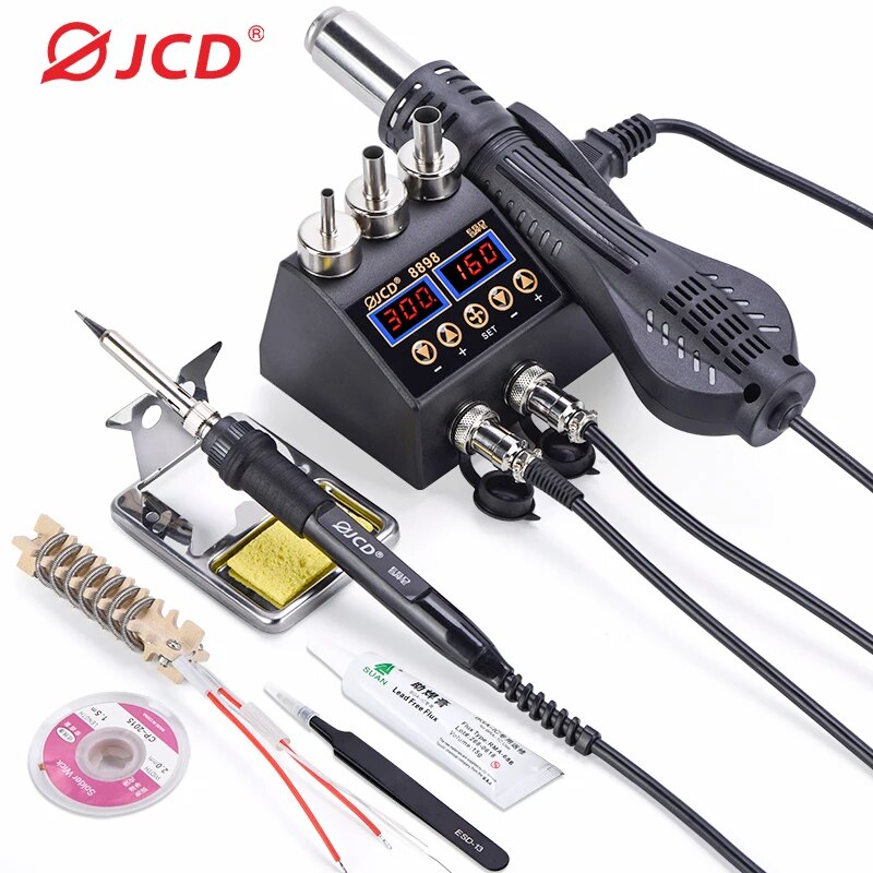 JCD 8898 stasiun solder 750W,  - Smd Rework Station Hot Air Soldering 2 In 1 ulasan dan harga