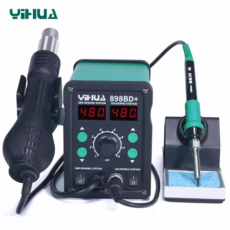 YIHUA 898BD+ 220V 2 in 1 Alat  - Smd Rework Station Hot Air Soldering 2 In 1 ulasan dan harga